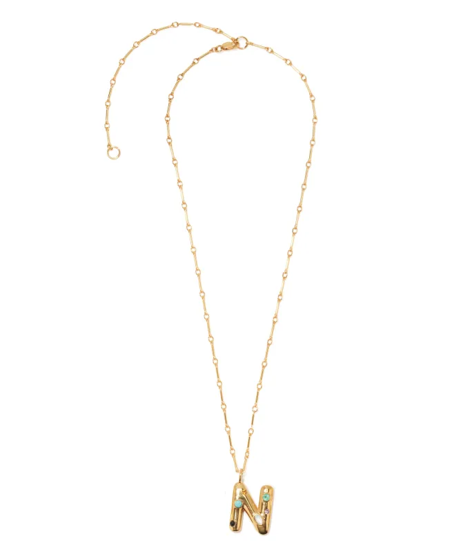Confetti Letter “N” Necklace made by Lizzie Fortunato