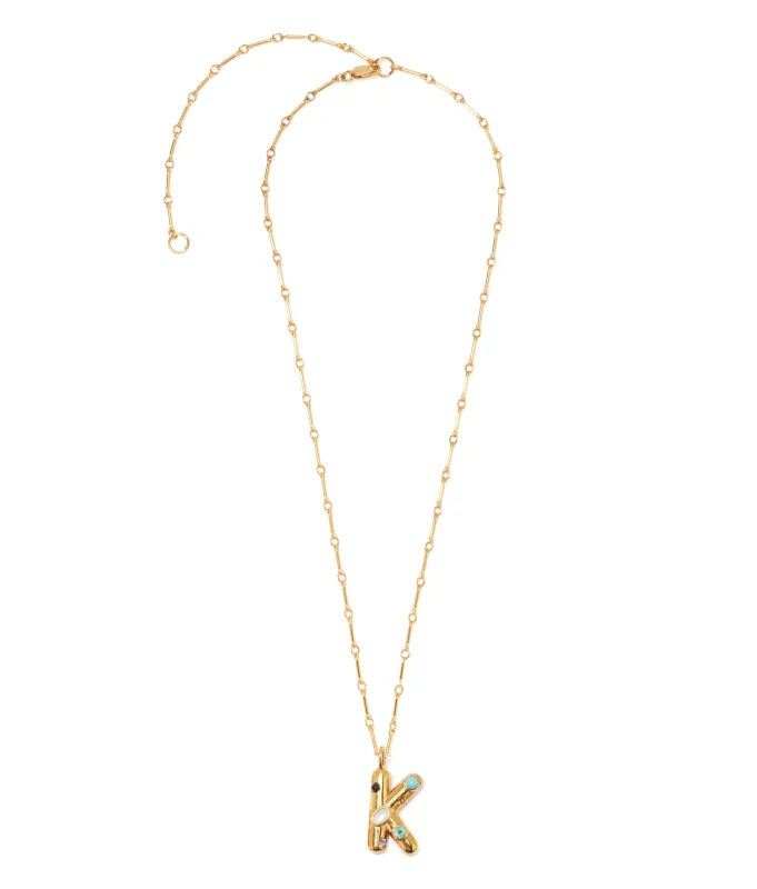 Confetti Letter “K” Necklace made by Lizzie Fortunato