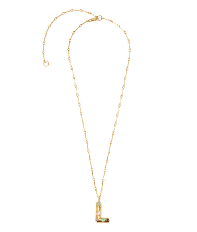 Confetti Letter “L” Necklace made by Lizzie Fortunato