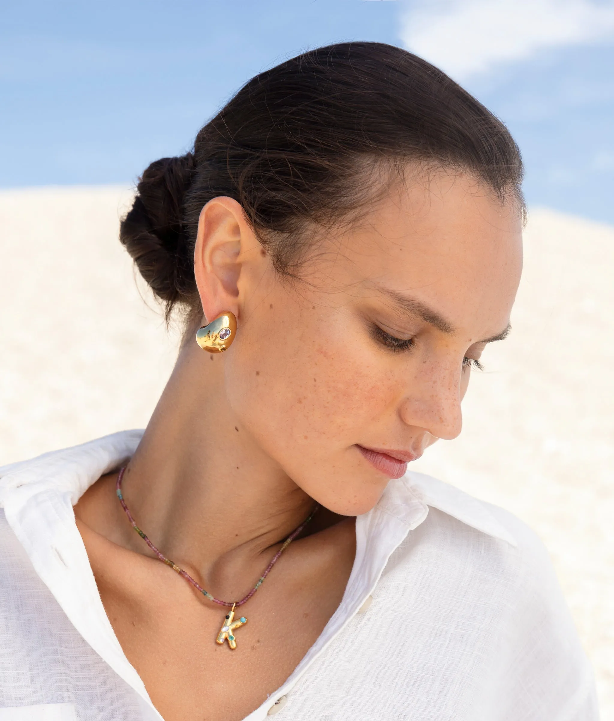 Confetti Letter “I” Necklace sold by Lizzie Fortunato product image thumbnail 3