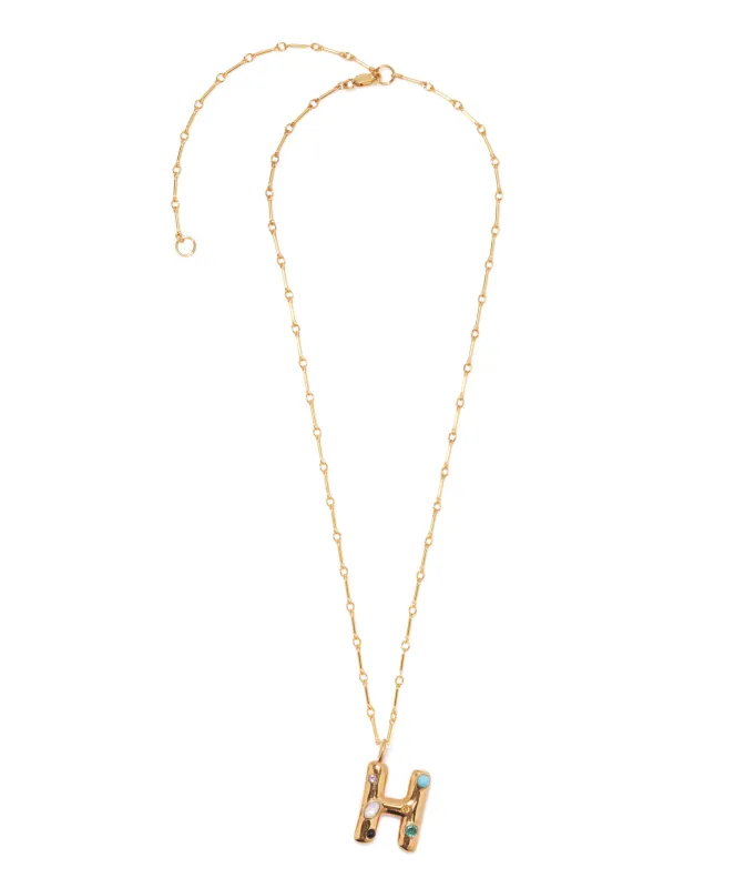 Confetti Letter “H” Necklace made by Lizzie Fortunato