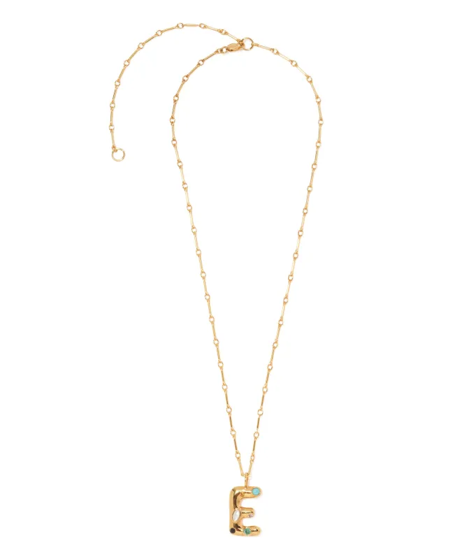 Confetti Letter “E” Necklace made by Lizzie Fortunato