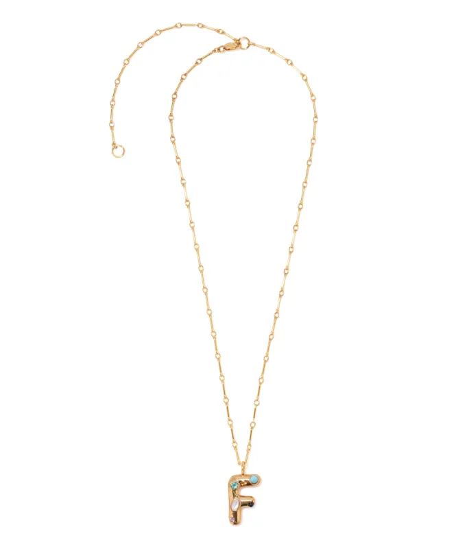 Confetti Letter “F” Necklace made by Lizzie Fortunato