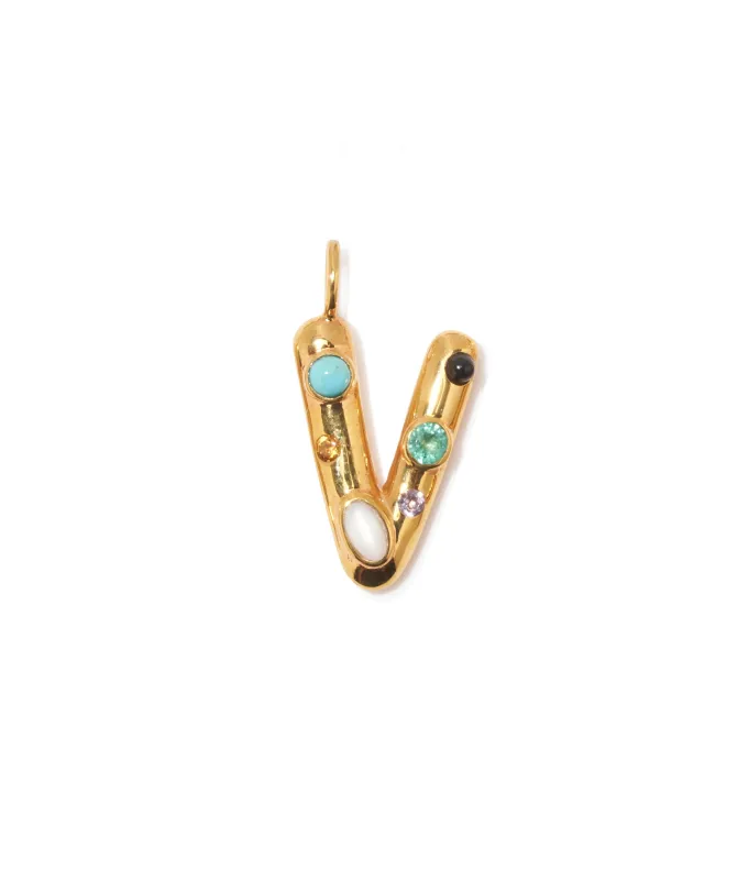 Confetti Letter “V” Charm sold by Lizzie Fortunato