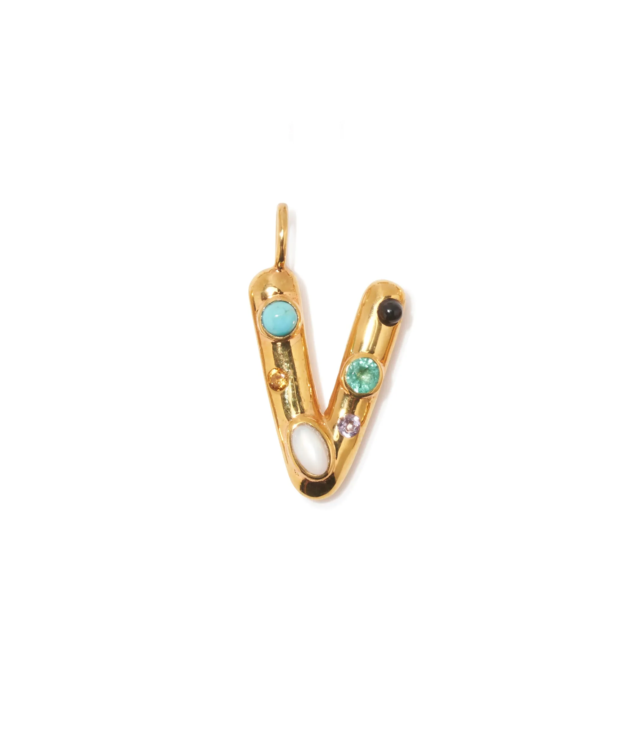 Confetti Letter “V” Charm sold by Lizzie Fortunato