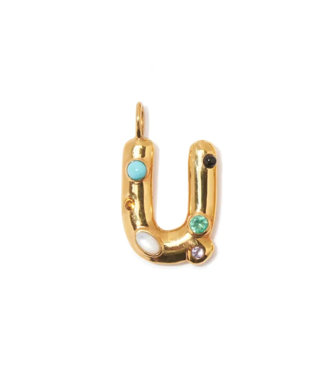 Confetti Letter “U” Charm made by Lizzie Fortunato