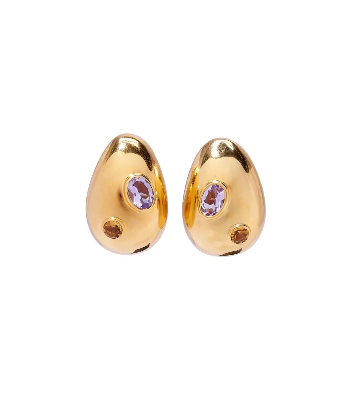 Mini Arp Earrings in Studded Gold sold by Lizzie Fortunato