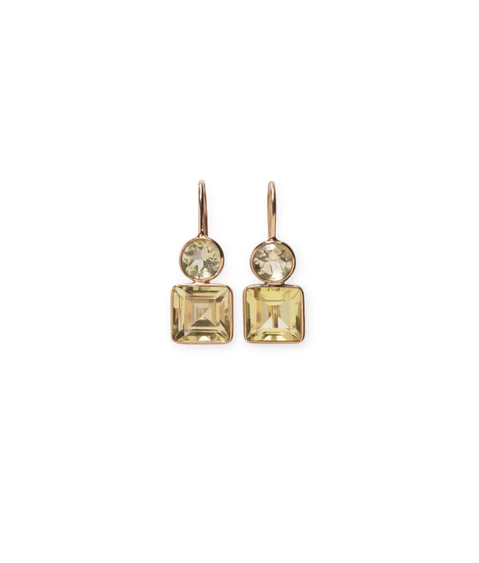 14k Gold Pastille Earrings in Lemon Quartz sold by Lizzie Fortunato