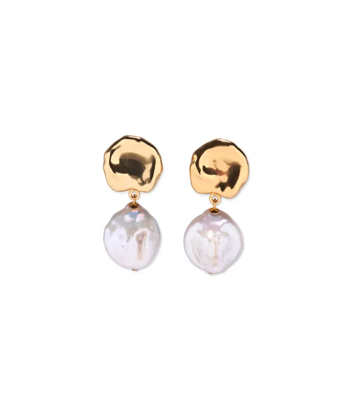 Coin Reflection Earrings in Gold sold by Lizzie Fortunato