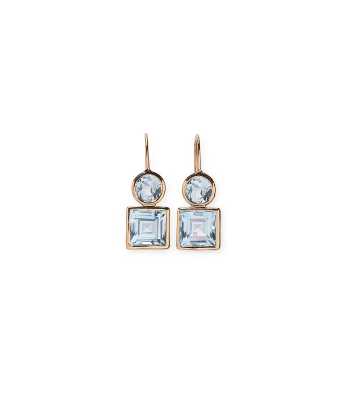 14k Gold Pastille Earrings in Sky Blue Topaz made by Lizzie Fortunato