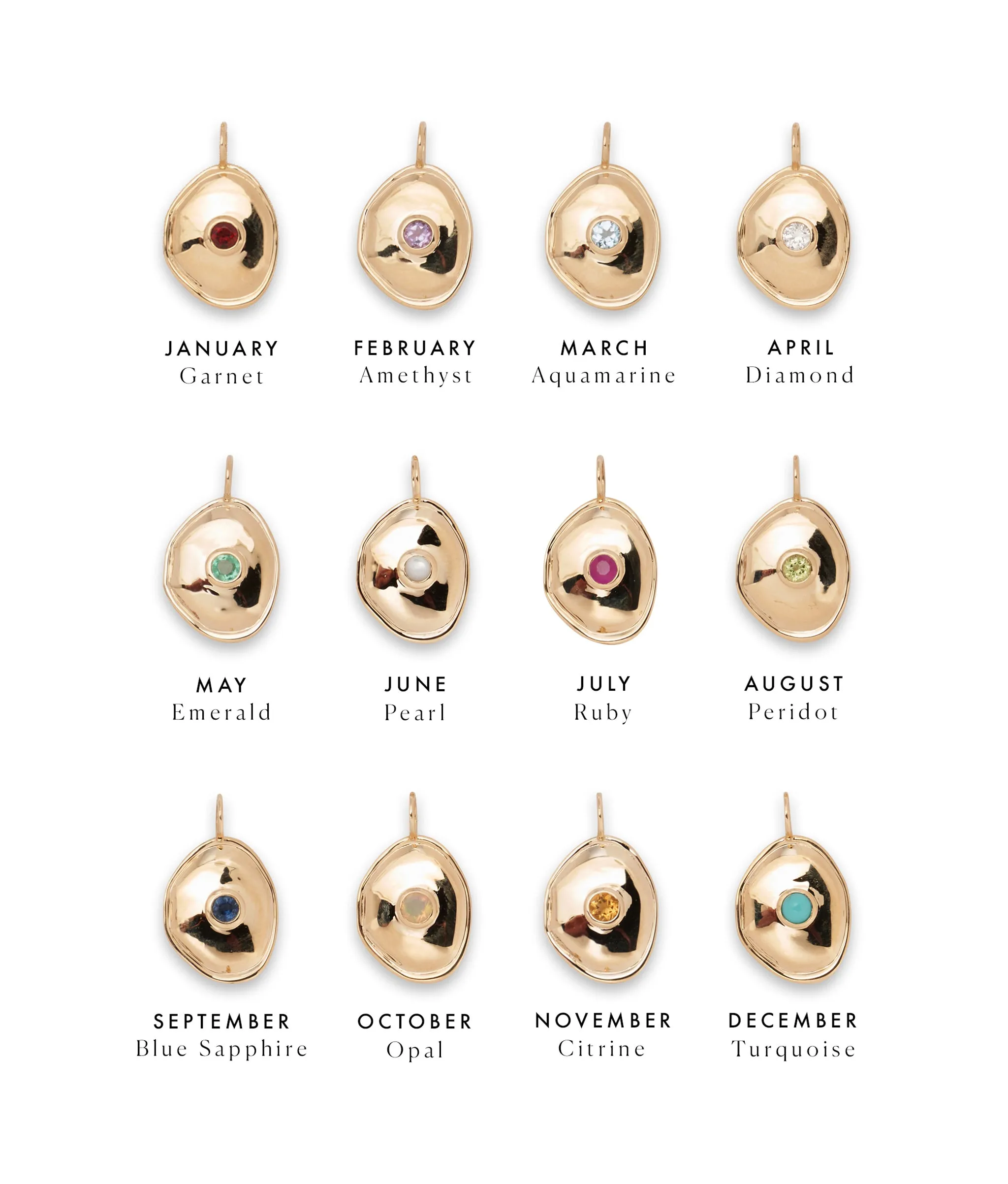 14k Gold Birthstone Necklace Charm in Citrine sold by Lizzie Fortunato product image thumbnail 3