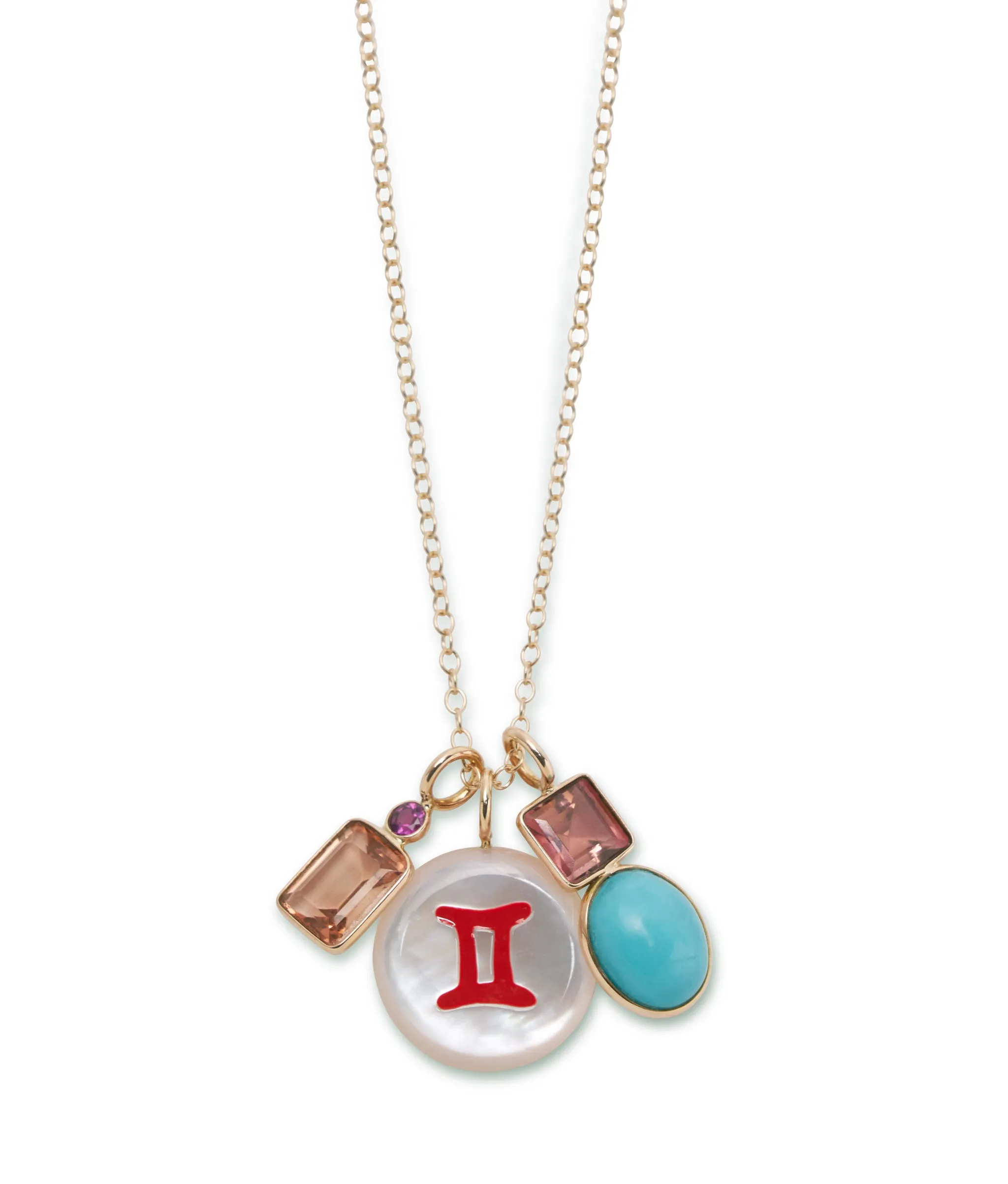 14k Gold Star Sign Necklace Charm in Gemini sold by Lizzie Fortunato product image thumbnail 2