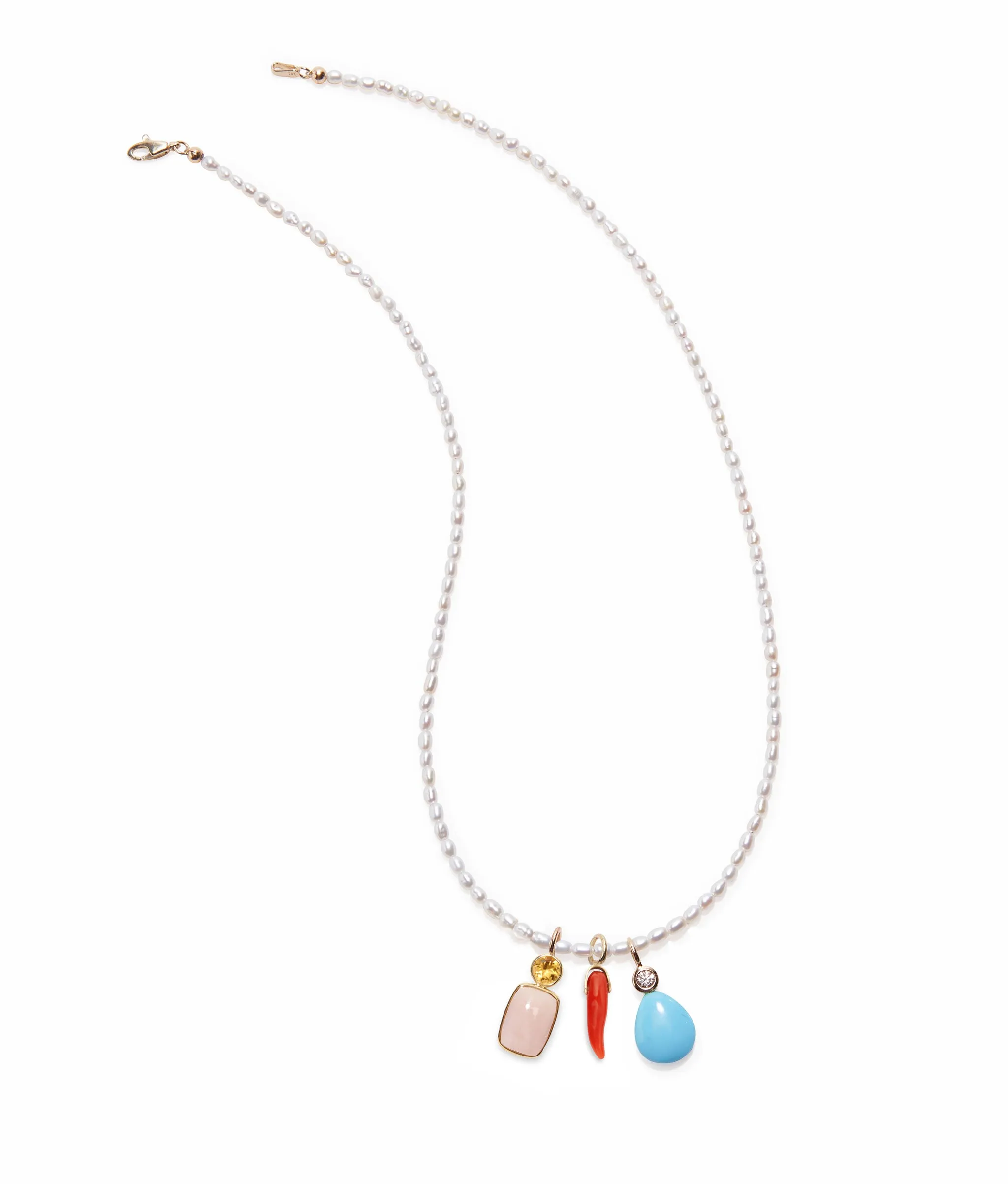 Dark Red Coral Horn 14k Gold Necklace Charm sold by Lizzie Fortunato product image thumbnail 3