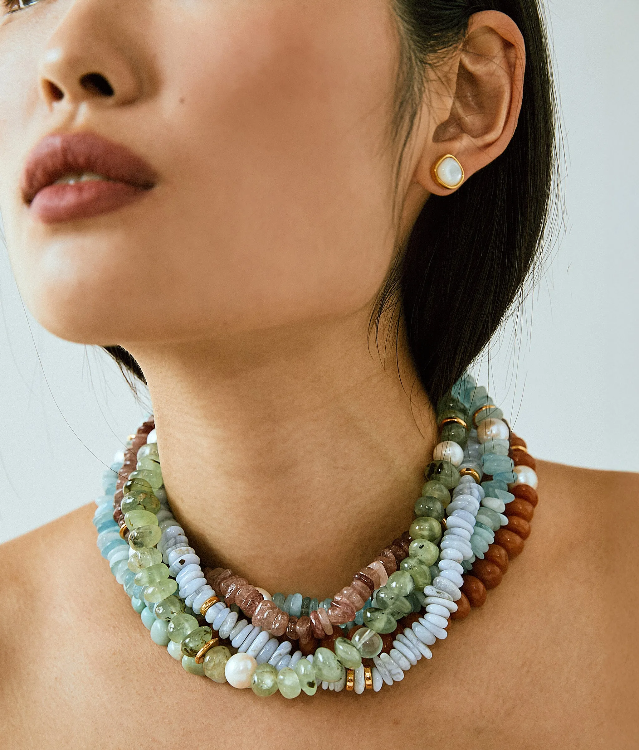 Mood Necklace in Blue Lace Agate sold by Lizzie Fortunato product image thumbnail 3