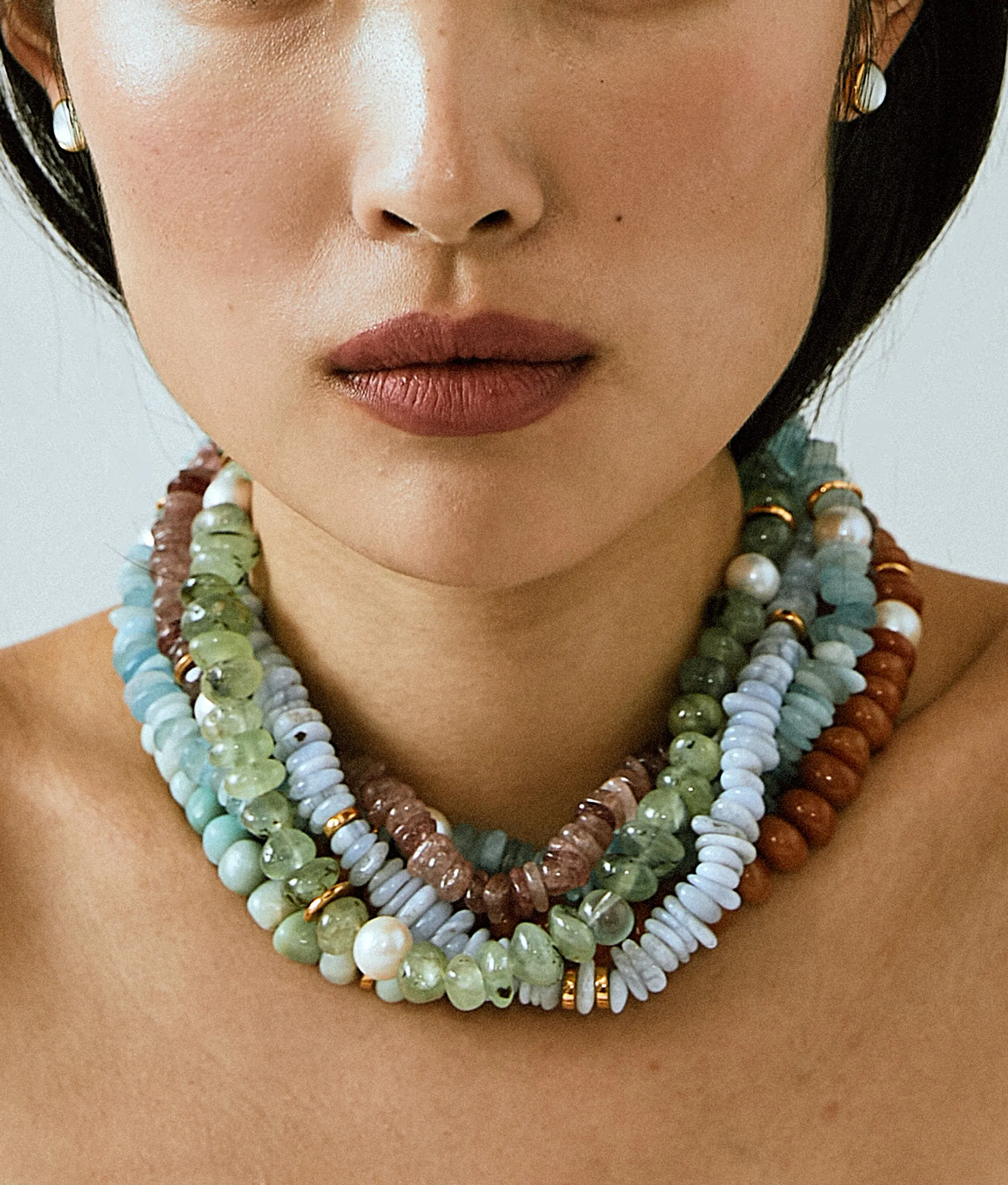 Mood Necklace in Blue Lace Agate sold by Lizzie Fortunato product image thumbnail 2