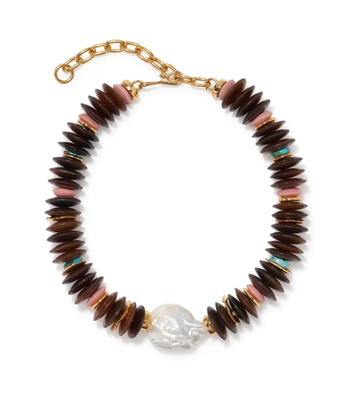 Milano Necklace in Crimson with Pearl sold by Lizzie Fortunato
