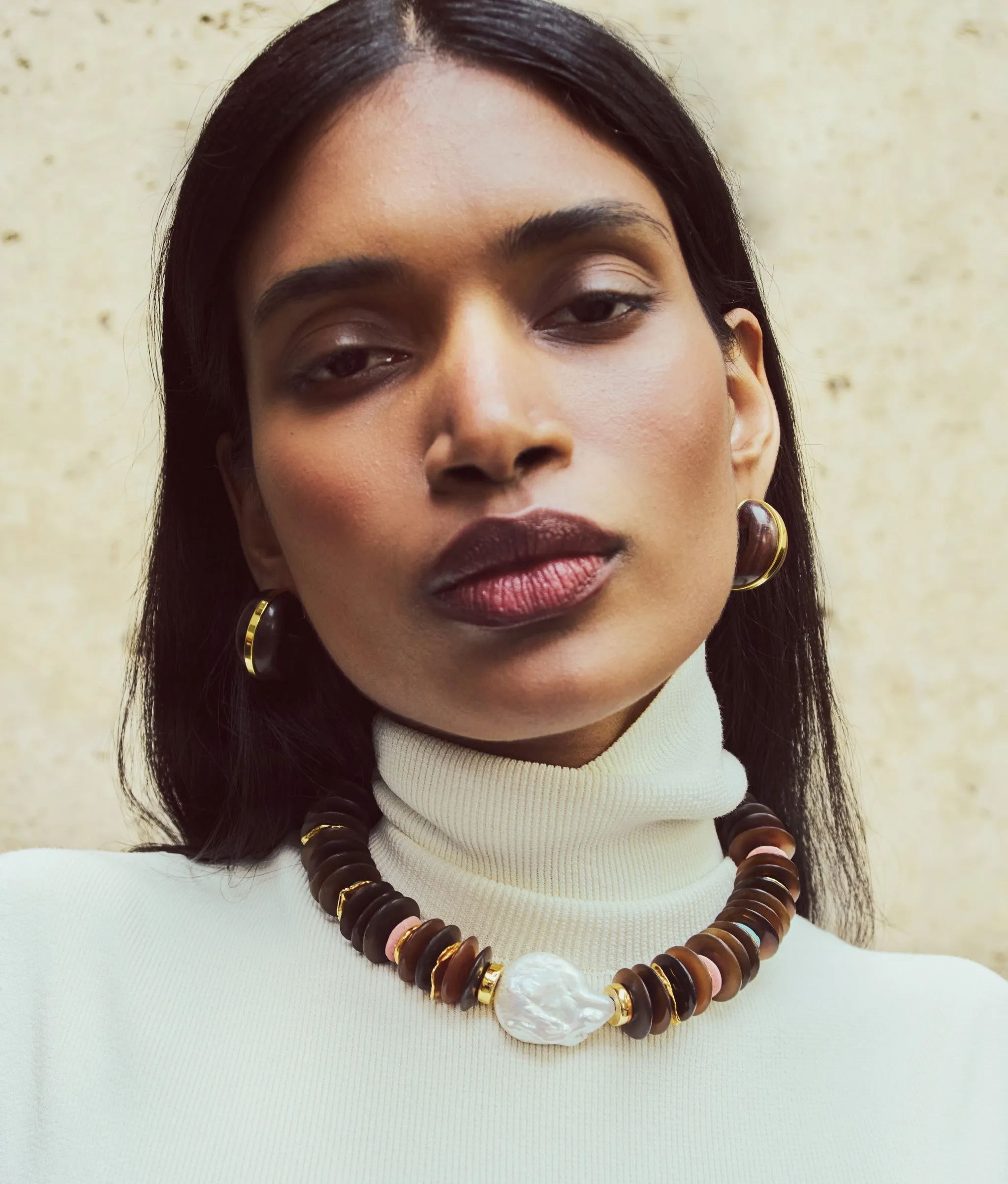 Milano Necklace in Crimson with Pearl sold by Lizzie Fortunato product image thumbnail 2