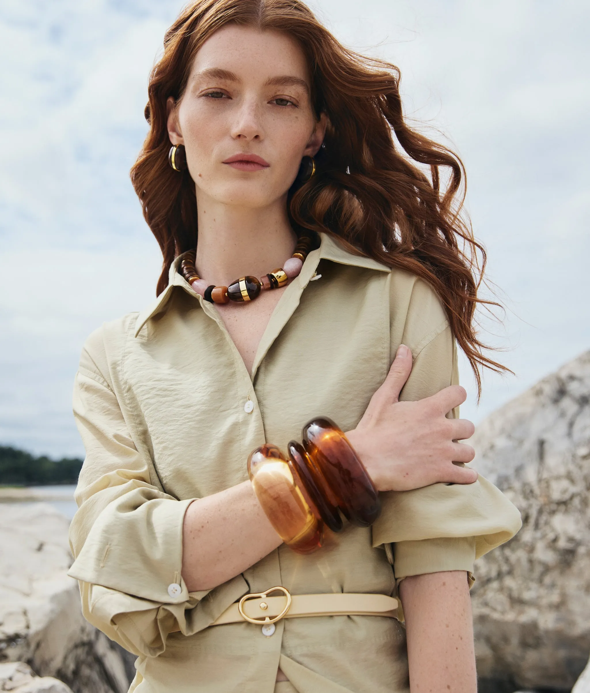 Arc Cuff in Tortoise sold by Lizzie Fortunato product image thumbnail 3