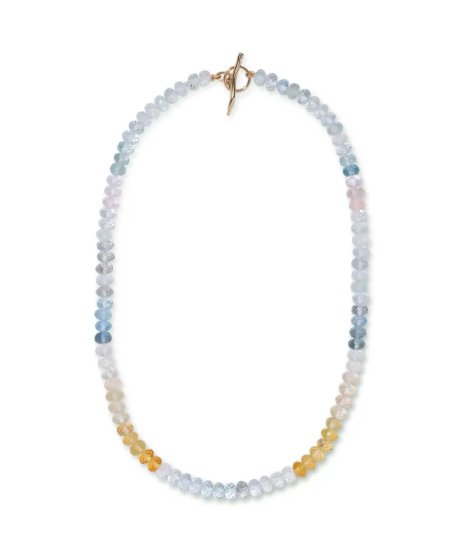 Shaded Aquamarine, Morganite & 14k Gold Necklace sold by Lizzie Fortunato
