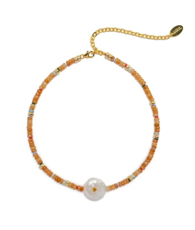 Destination Necklace In Peach made by Lizzie Fortunato