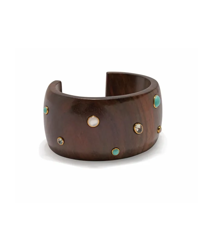 Cara Cuff in Dotted Acacia made by Lizzie Fortunato