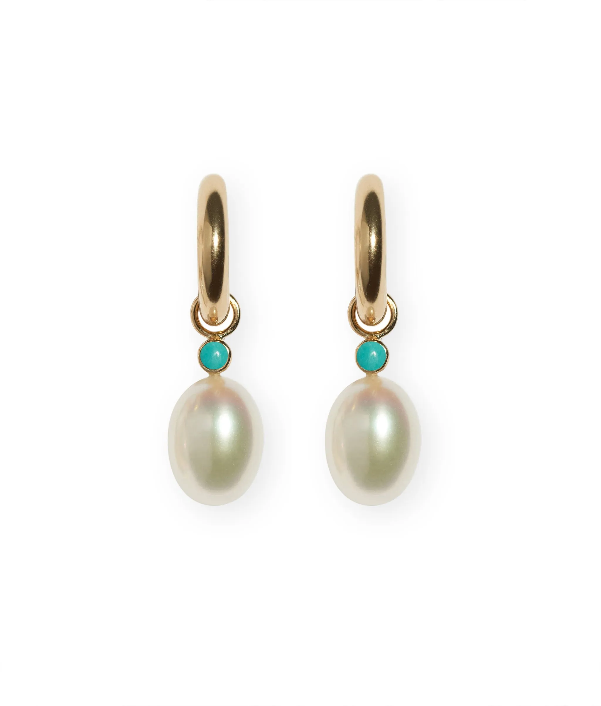 Pearl & Turquoise 14k Earring Charm sold by Lizzie Fortunato product image thumbnail 2
