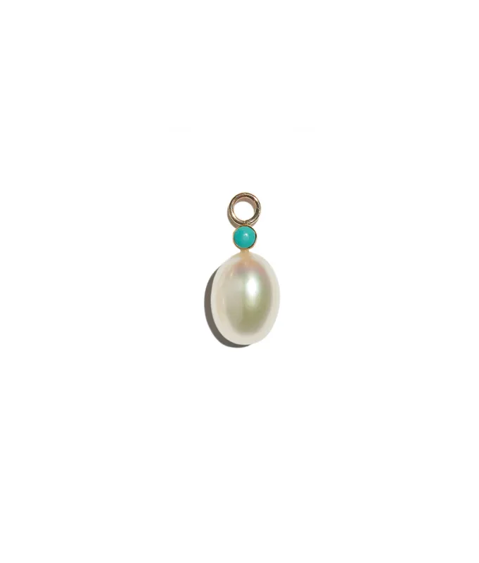 Pearl & Turquoise 14k Earring Charm sold by Lizzie Fortunato