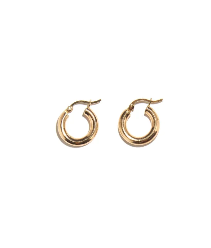 15mm 14k Gold Hoops sold by Lizzie Fortunato