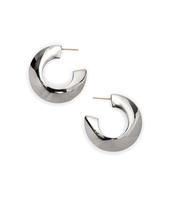 Saucer Hoops in Silver made by Lizzie Fortunato