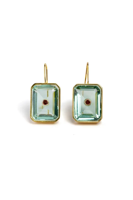 Tile Earrings In Aqua made by Lizzie Fortunato