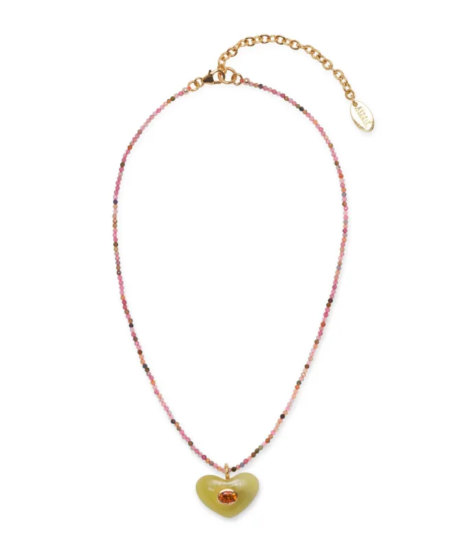 Martina Heart Necklace in Citron made by Lizzie Fortunato