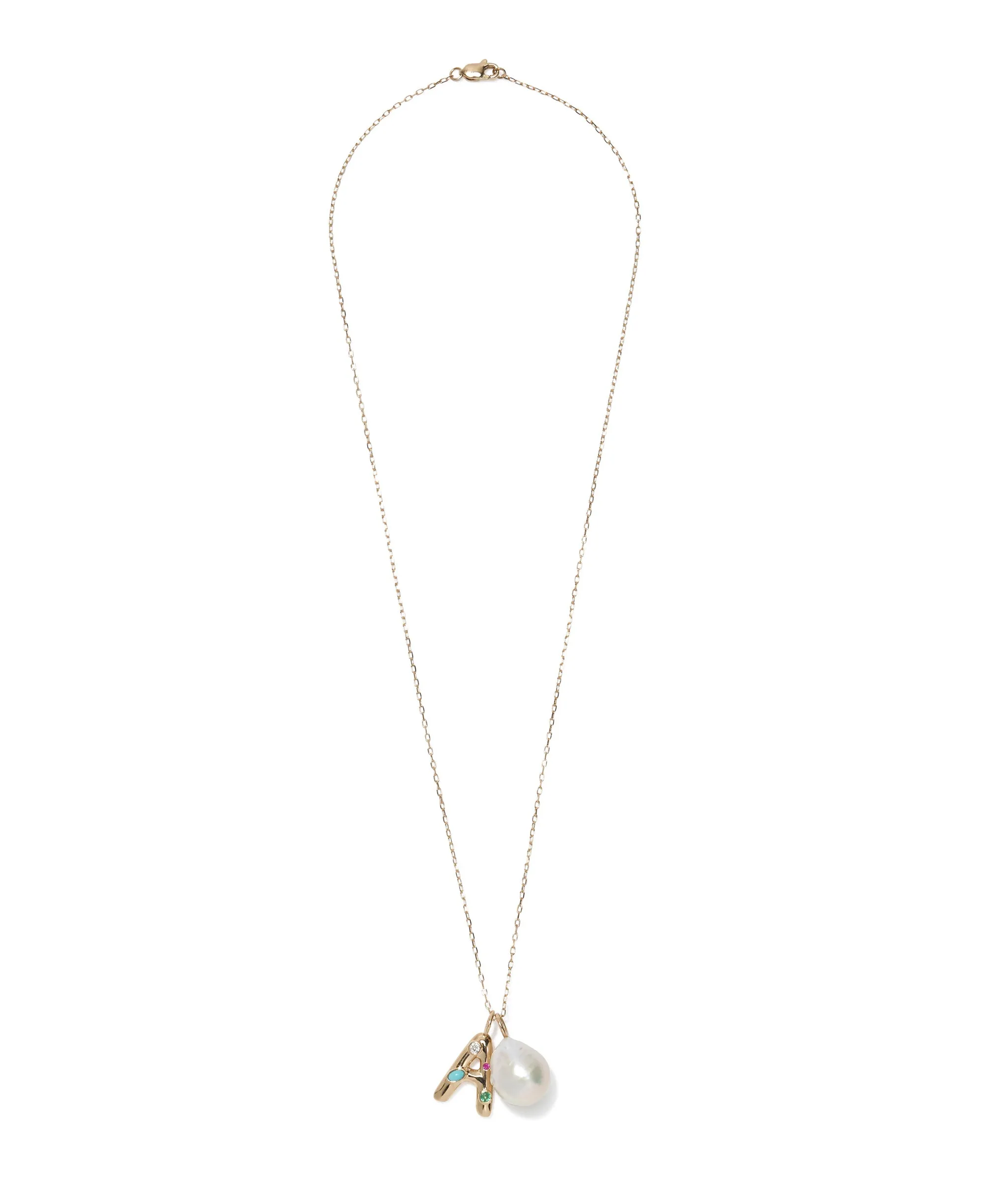 14k Gold Confetti Letter "A" Charm sold by Lizzie Fortunato product image thumbnail 4