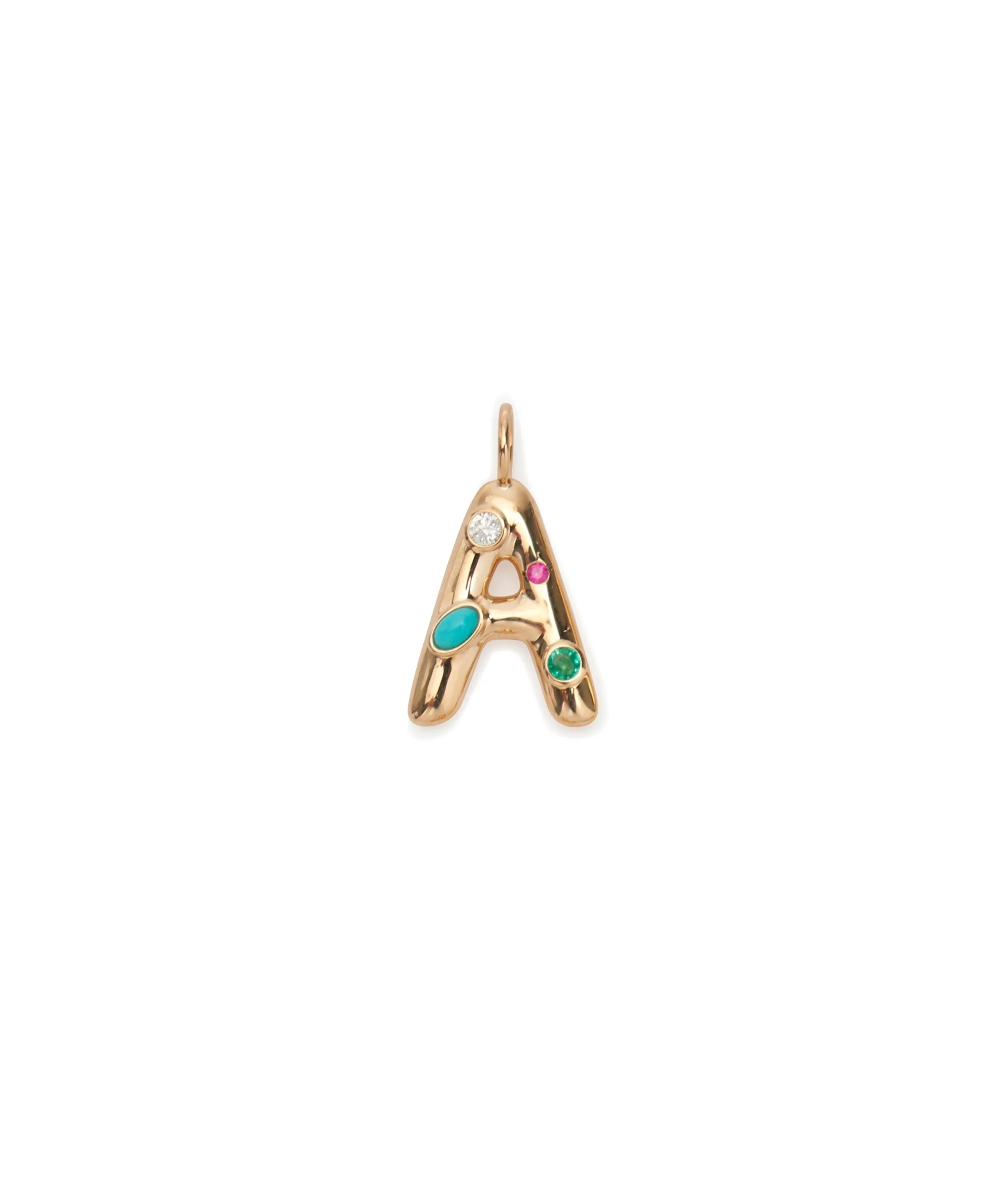 14k Gold Confetti Letter "A" Charm sold by Lizzie Fortunato
