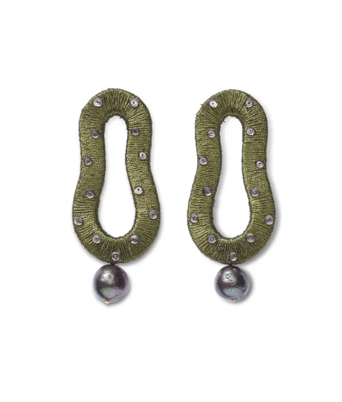 Escher Earrings in Olive made by Lizzie Fortunato