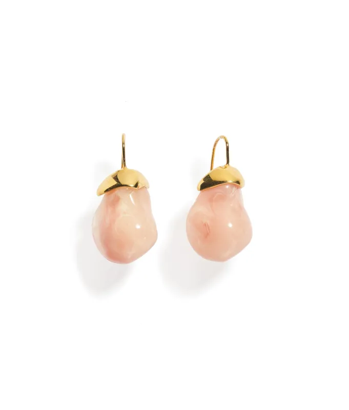 Baroque Earrings in Pink Marble sold by Lizzie Fortunato