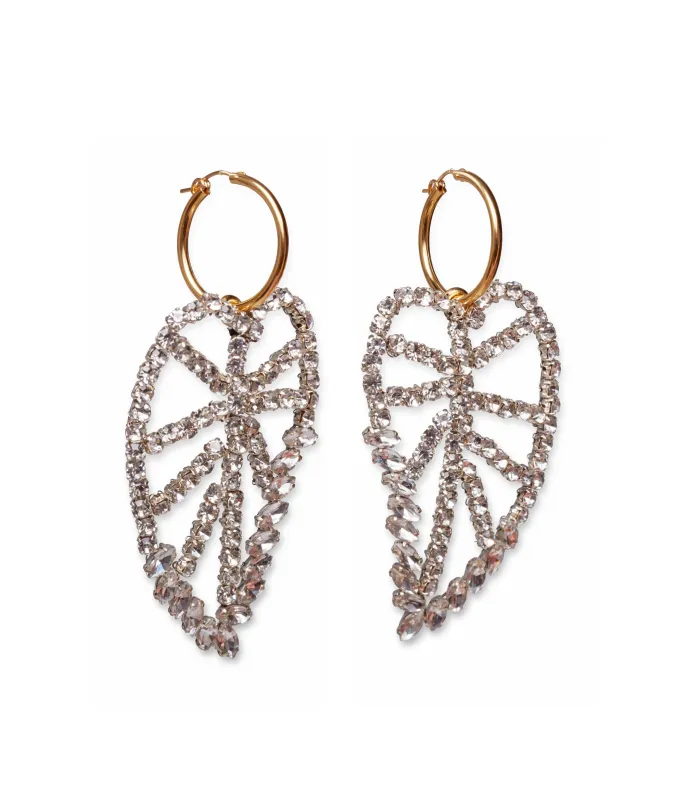 Crystal Leaf Earrings made by Lizzie Fortunato