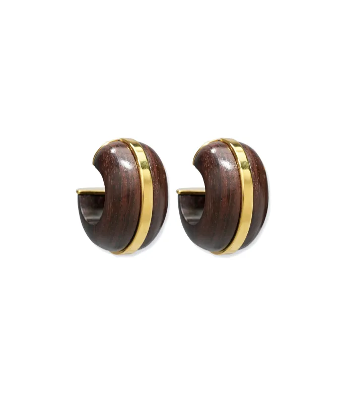 Halo Hoops in Acacia Wood sold by Lizzie Fortunato