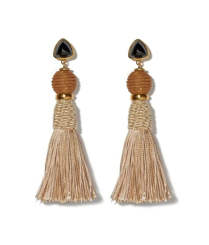 Modern Craft Earrings In Sand made by Lizzie Fortunato