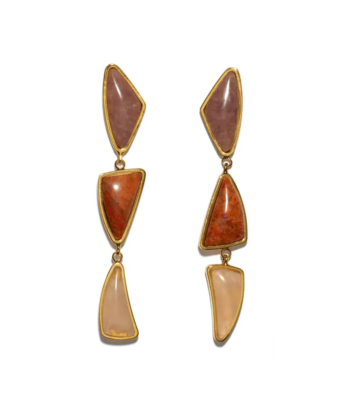 Prehistoric Earrings in Sunset made by Lizzie Fortunato