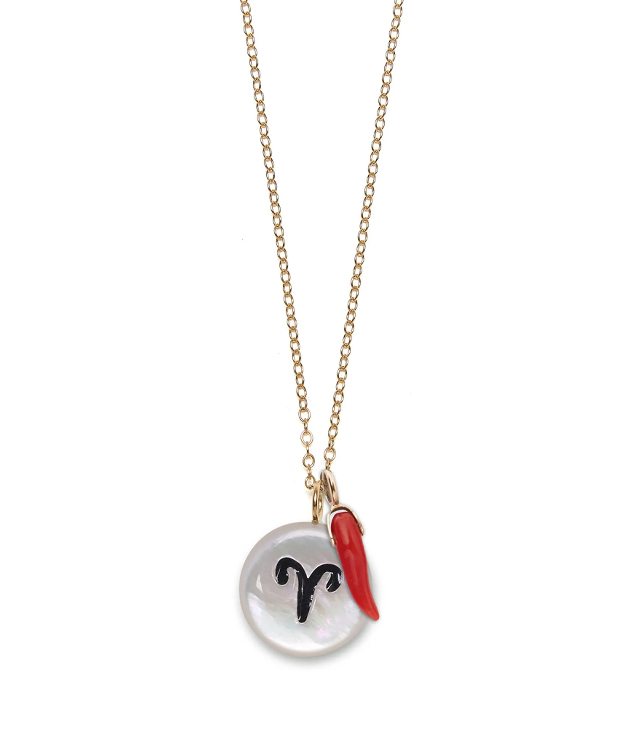 14k Gold Star Sign Necklace Charm in Aries sold by Lizzie Fortunato product image thumbnail 2