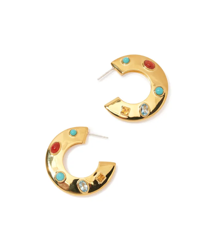 Saucer Hoops in Dotted Stone made by Lizzie Fortunato