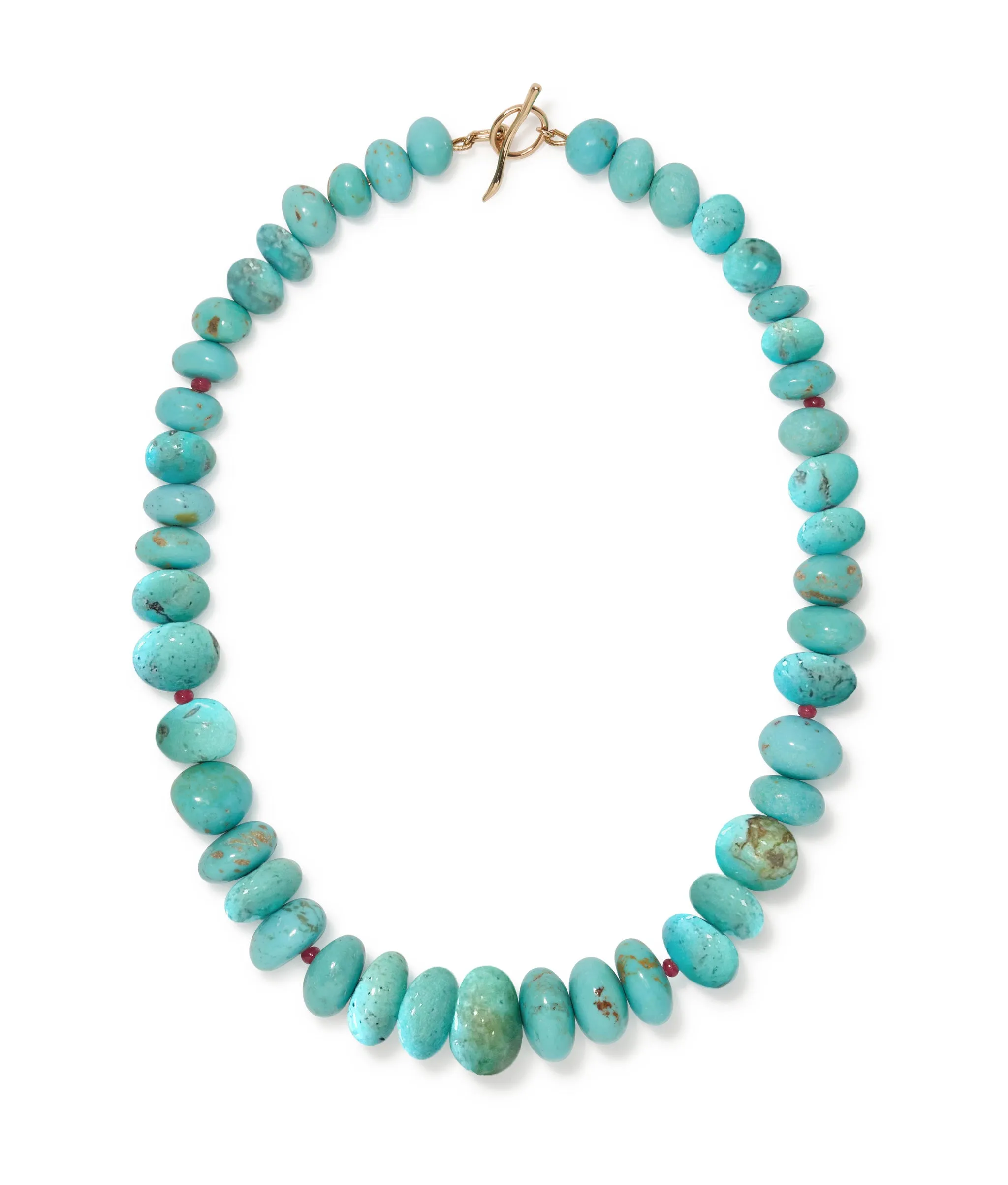 Large Graduated Turquoise & 14k Gold Necklace sold by Lizzie Fortunato