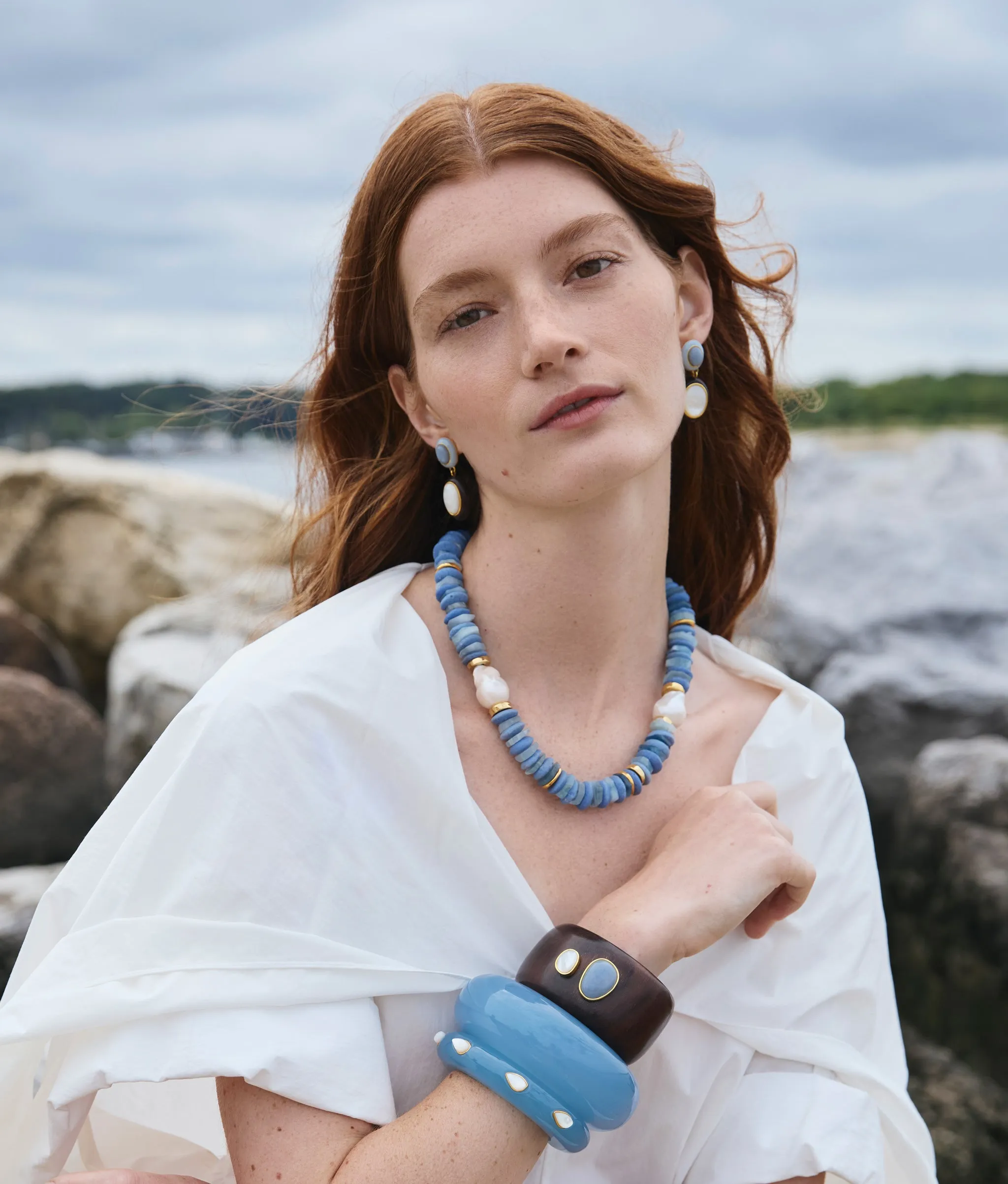 Papaya Earrings in Pearl sold by Lizzie Fortunato product image thumbnail 2