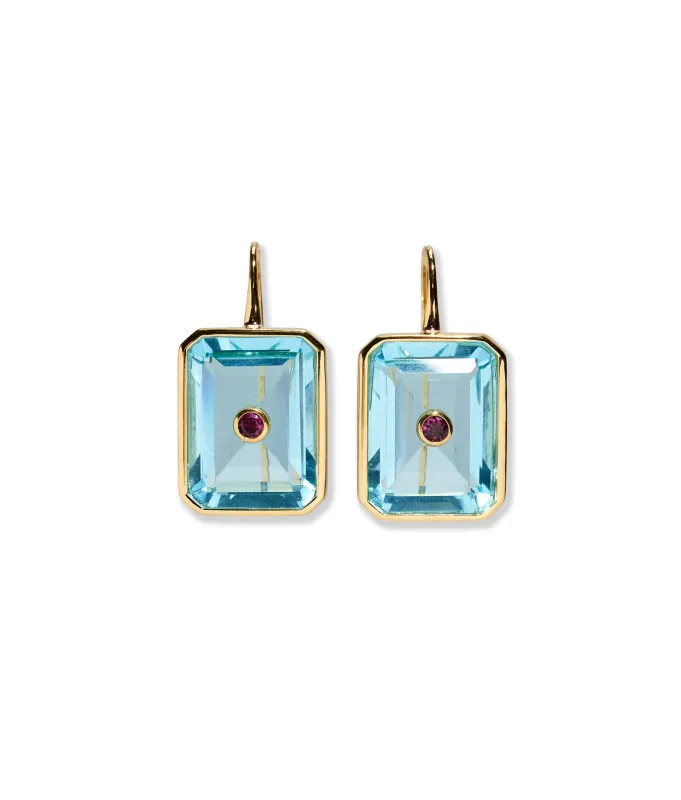 Tile Earrings in Poolside made by Lizzie Fortunato