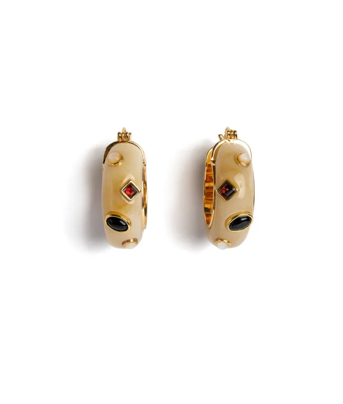 La Bomba Hoops in Cream made by Lizzie Fortunato