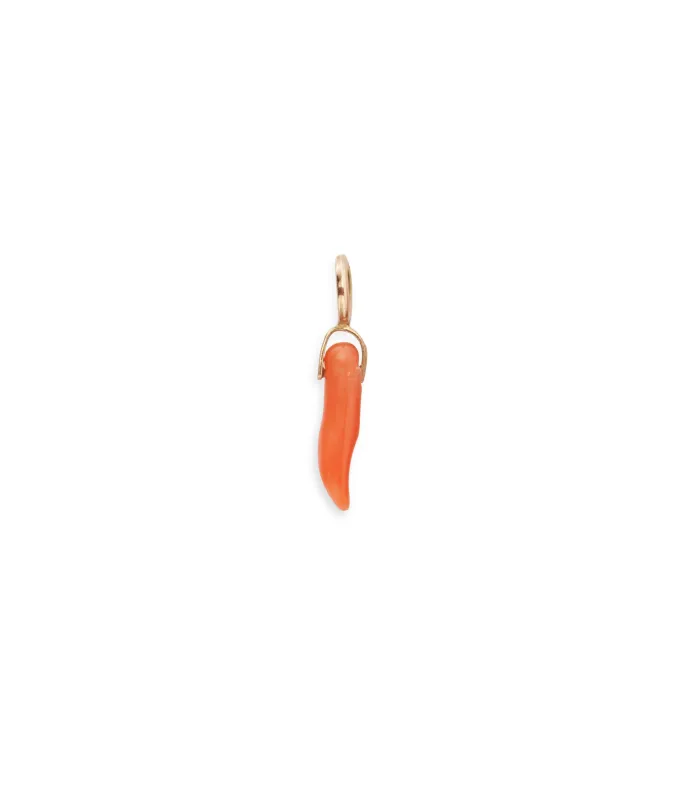 Coral Horn 14k Gold Necklace Charm made by Lizzie Fortunato