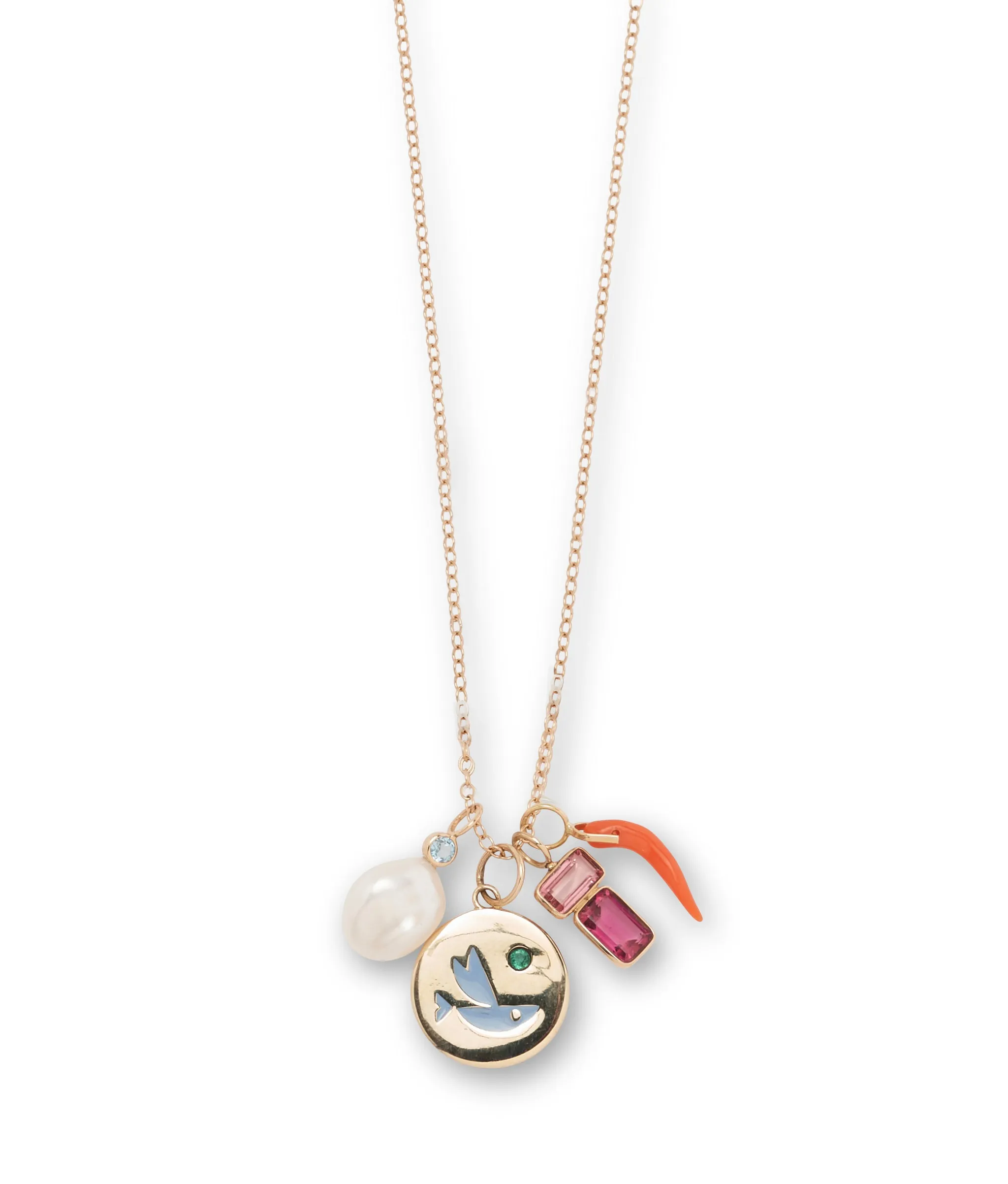 Coral Horn 14k Gold Necklace Charm sold by Lizzie Fortunato product image thumbnail 2