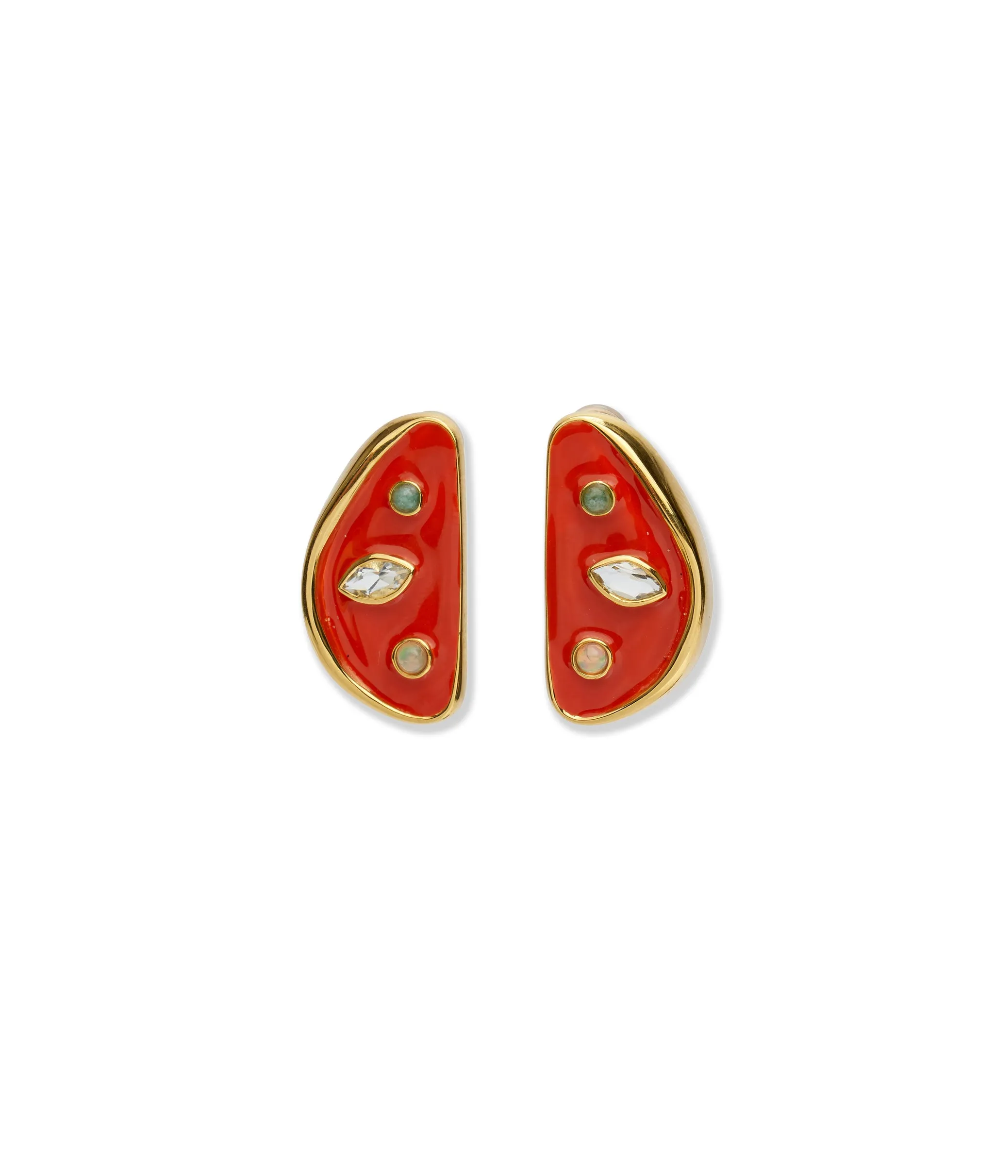 Isola Stud Earrings in Melon sold by Lizzie Fortunato