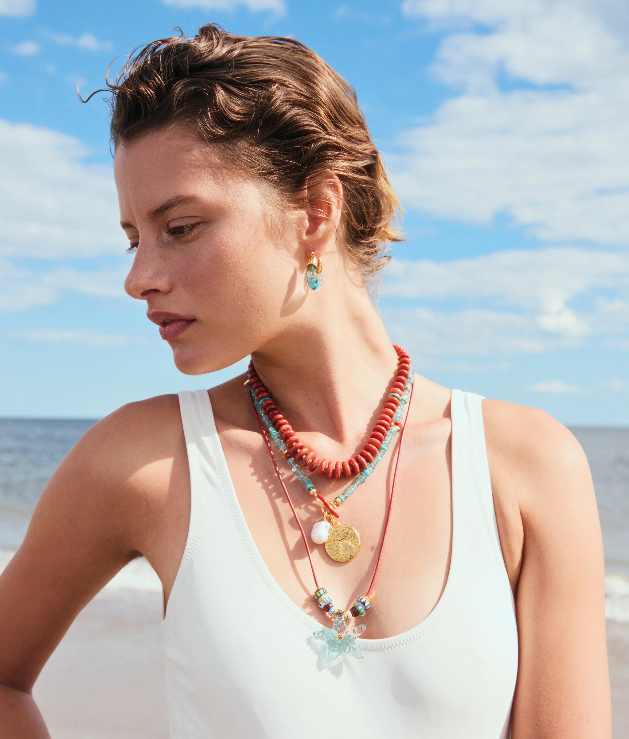 Mini Organic Hoops in Lagoon sold by Lizzie Fortunato product image thumbnail 2