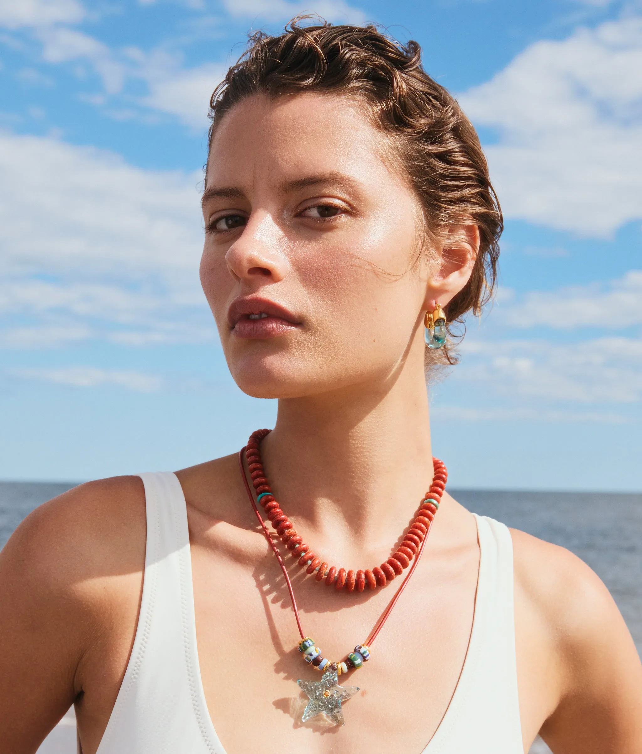 Mini Organic Hoops in Lagoon sold by Lizzie Fortunato product image thumbnail 3